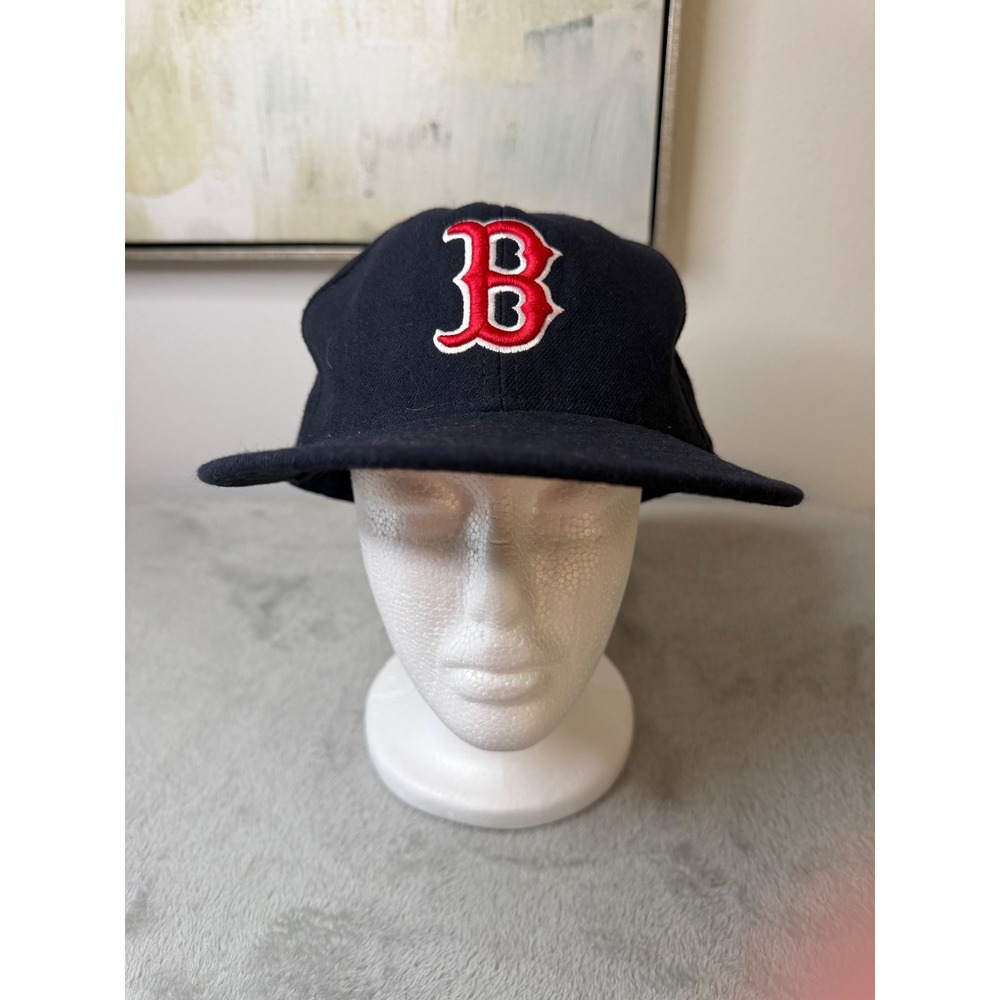 New Era Boston Red Sox Hat Mens 7 1/2 Navy Blue MLB Authentic 59FIFTY Fitted